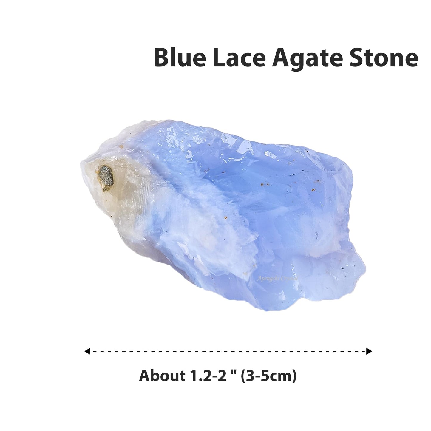 Apengshi Blue Lace Agate Stone Raw Crystals 2PCS Natural Rough Rocks Healing Crystal and Stones DIY Raw Stones Meditation Fountain Garden Home Decor
