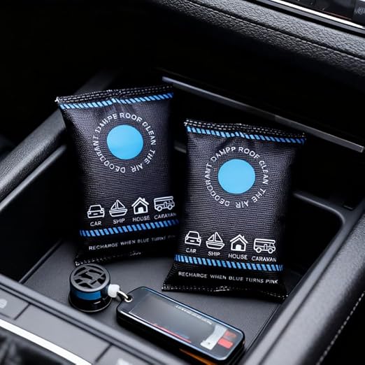 5-Pack Reusable Dehumidifier Bags, 100g Rechargeable Desiccant Packs for Moisture Absorption, Fits Car Truck RV Closet Basement Toolbox