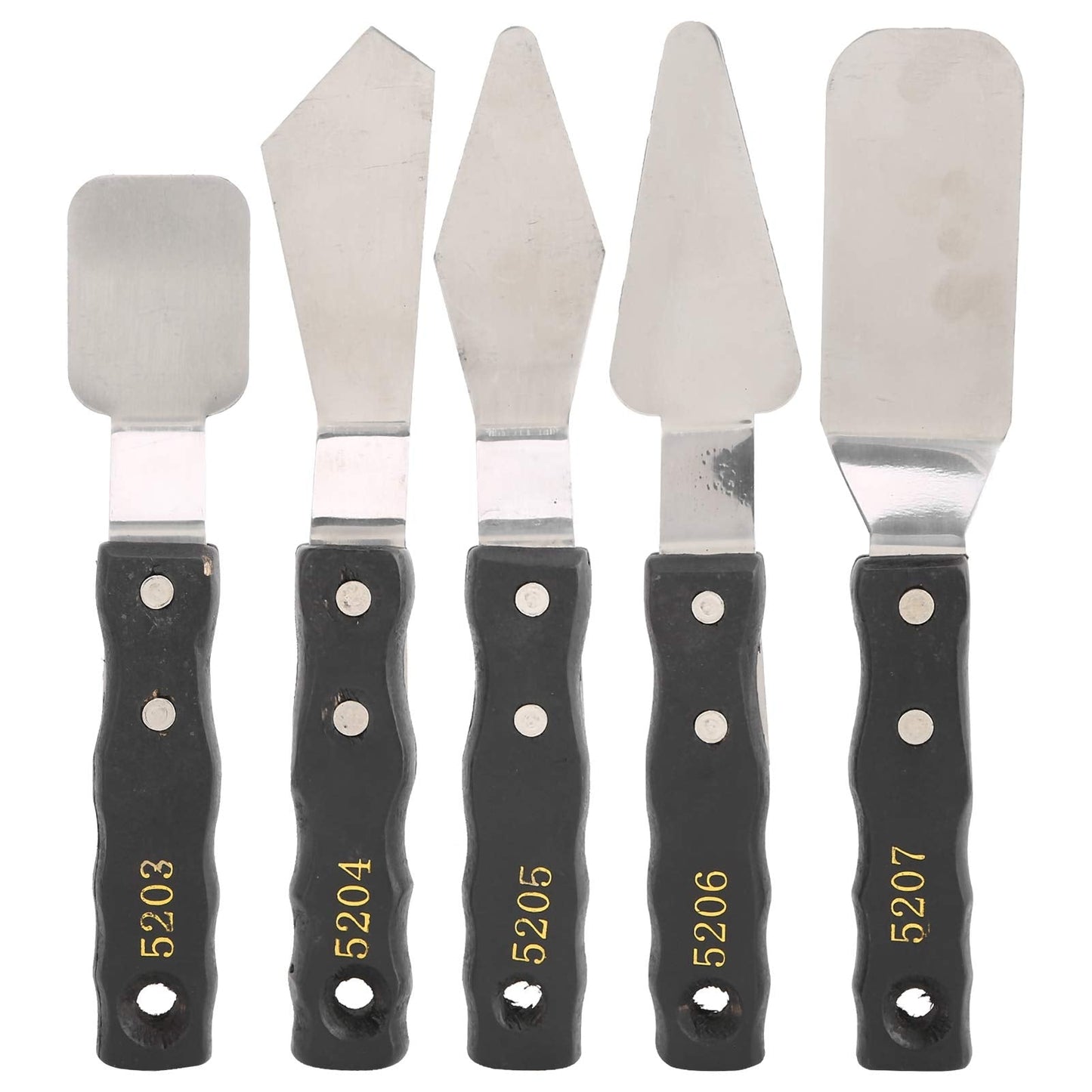 OEBUAFI 5pc Palette Knives,Stainless Steel Spatula Palette Knife set, Pallet Knife,Painting Knives,Oil Painting Accessories for Oil, Canvas, Acrylic Painting