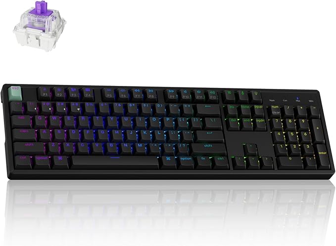 Keychron K10 HE Rapid Trigger Gaming Keyboard Wireless, Hall Effect Magnetic Switch Hot Swappable, 2.4 GHz/Bluetooth/Wired Adjustable Actuation, Full-Size Custom RGB for Mac Windows Linux