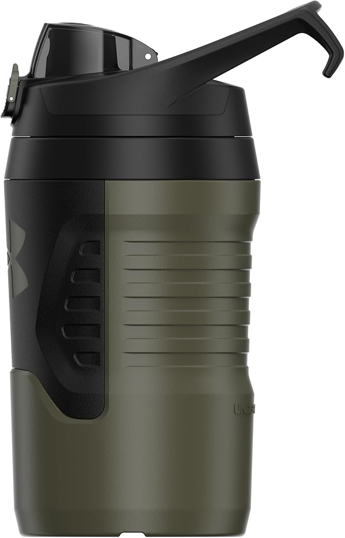 Under Armour 32 oz Insulated Water Bottles - Sports Water Jug with Fence Hook, Leak Resistant for Baseball, Football & More, 32 oz Insulated, Marine OD Green
