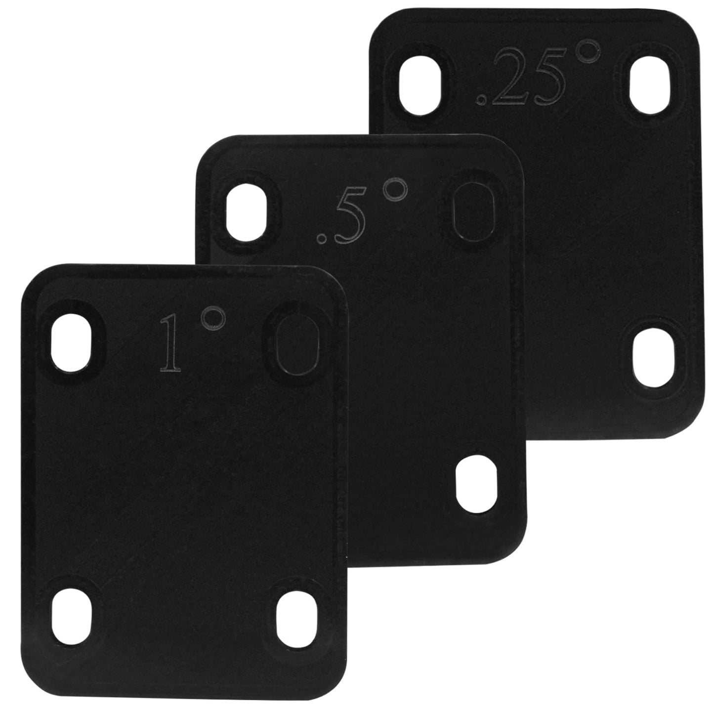 Piutouyar 3 Pack Guitar Neck Shims, Black Nylon Gasket Neck Shim Protection, 0.25, 0.5, 1 Degree Neck Plate Tool For Guitar Bass
