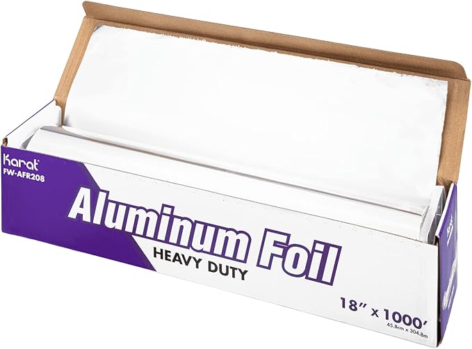 Karat 18” x 1000' Heavy Duty Aluminum Foil Roll | 1000 Feet Long | Industrial Size and Strength