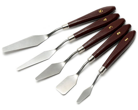 Golden Maple Palette Knife Painting Stainless Steel Spatula Palette Knife Oil Paint Metal Knives Wood Handle