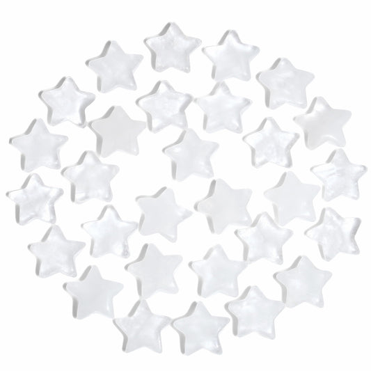 QINJIEJIE 20 PCS Clear Quartz Star Crystals Healing Stones Polished Crystal Cute Mini Pocket Stone Star Shaped Gemstones Set Bulk Wholesale Reiki Energy Balancing Thanksgiving Day Gift for Women
