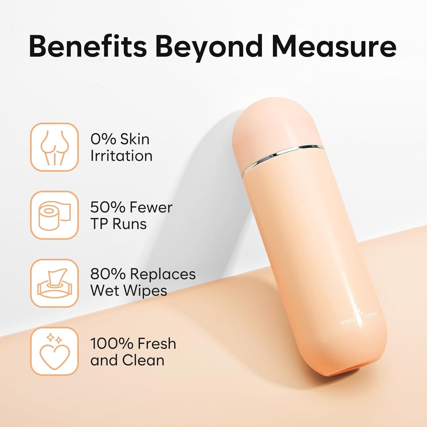 Easy@Home Portable Travel Bidet: Peri Bottle for Postpartum Care - Handheld Sprayer Kit with 380mL (12.8 oz) Capacity Bottle - Personal Hygiene Water Spray for Women & Men | BPA-Free | EPB-01 Brown