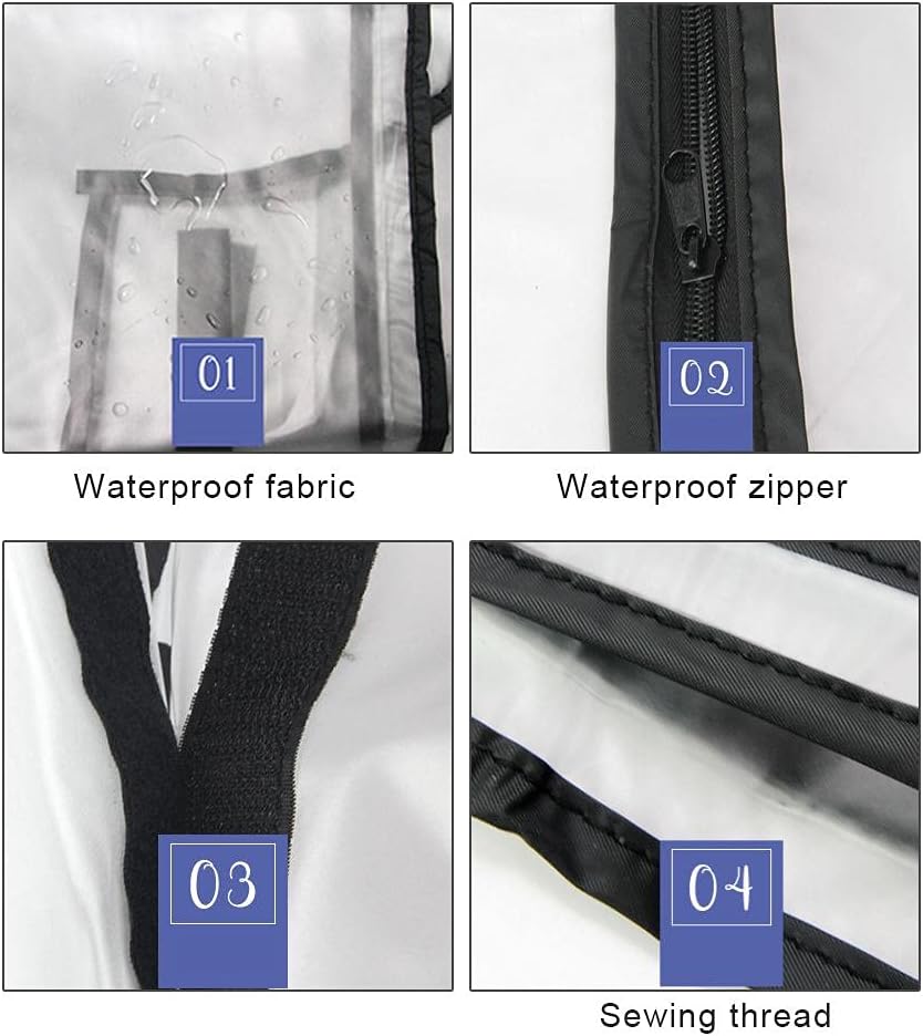Golf Bag Rain Cover, Transparent Waterproof Rain Cover Water Windproof Translucent PVC Golf Cart Travel Bag Rain Cover Portable Golf Rain Cover for Golf Bags Push Carts