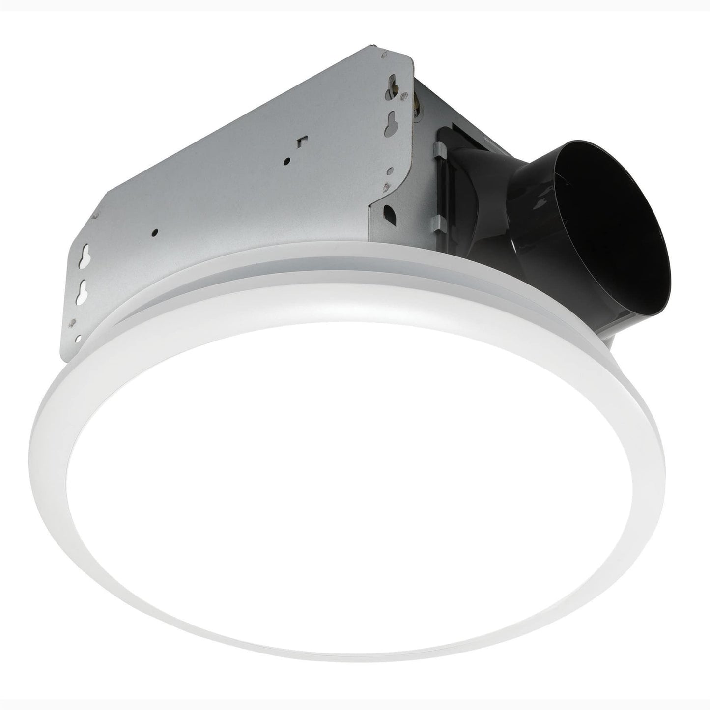 Homewerks 7141-80 Bathroom Fan Integrated Led Light Ceiling Mount Exhaust Ventilation 1.1 Sones 80 Cfm, White