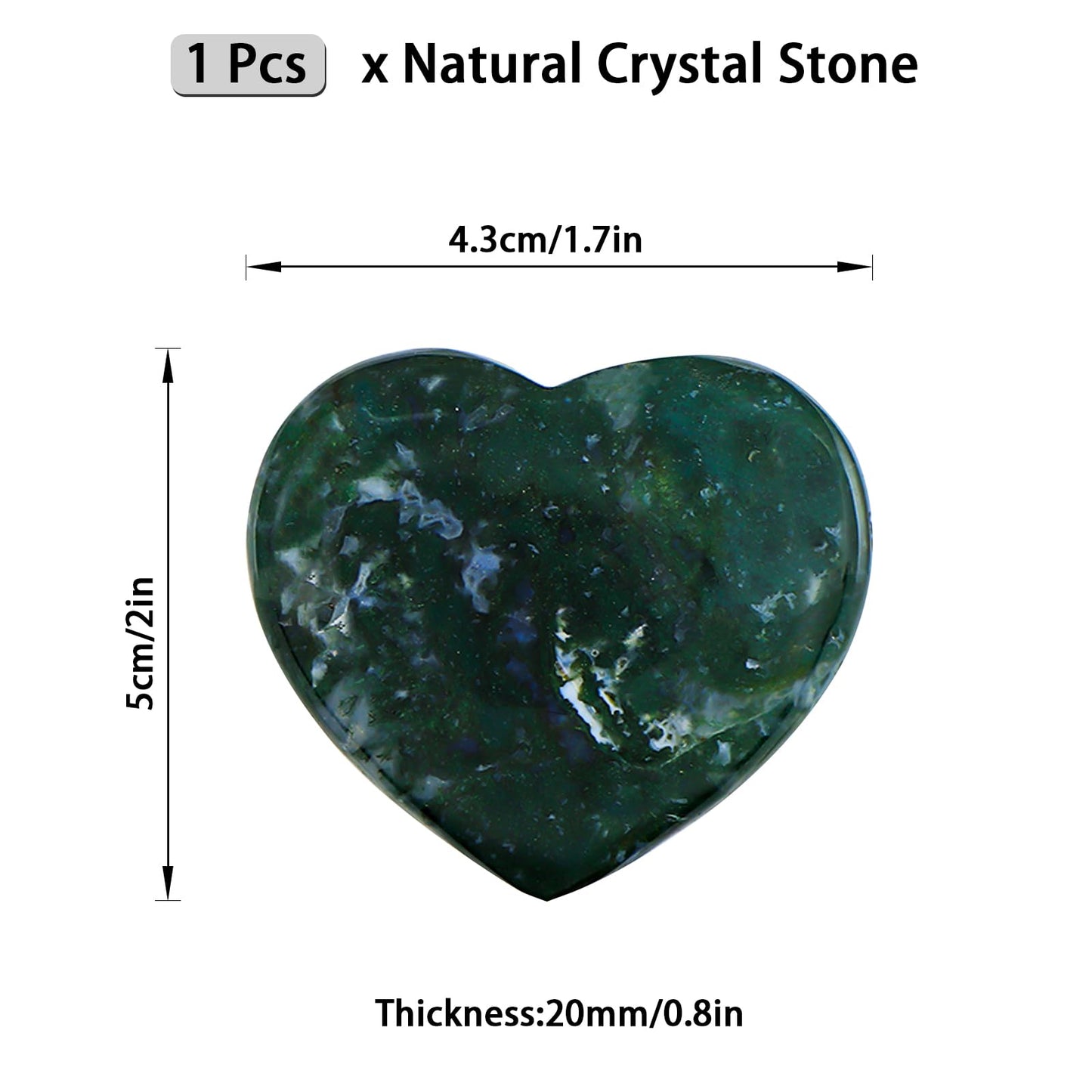 LEADGEM Ocean Jasper Crystal Heart Worry Stone for Anxiety Healing Crystals Heart Shaped Rock Stone for Valentines Day Wedding Decor