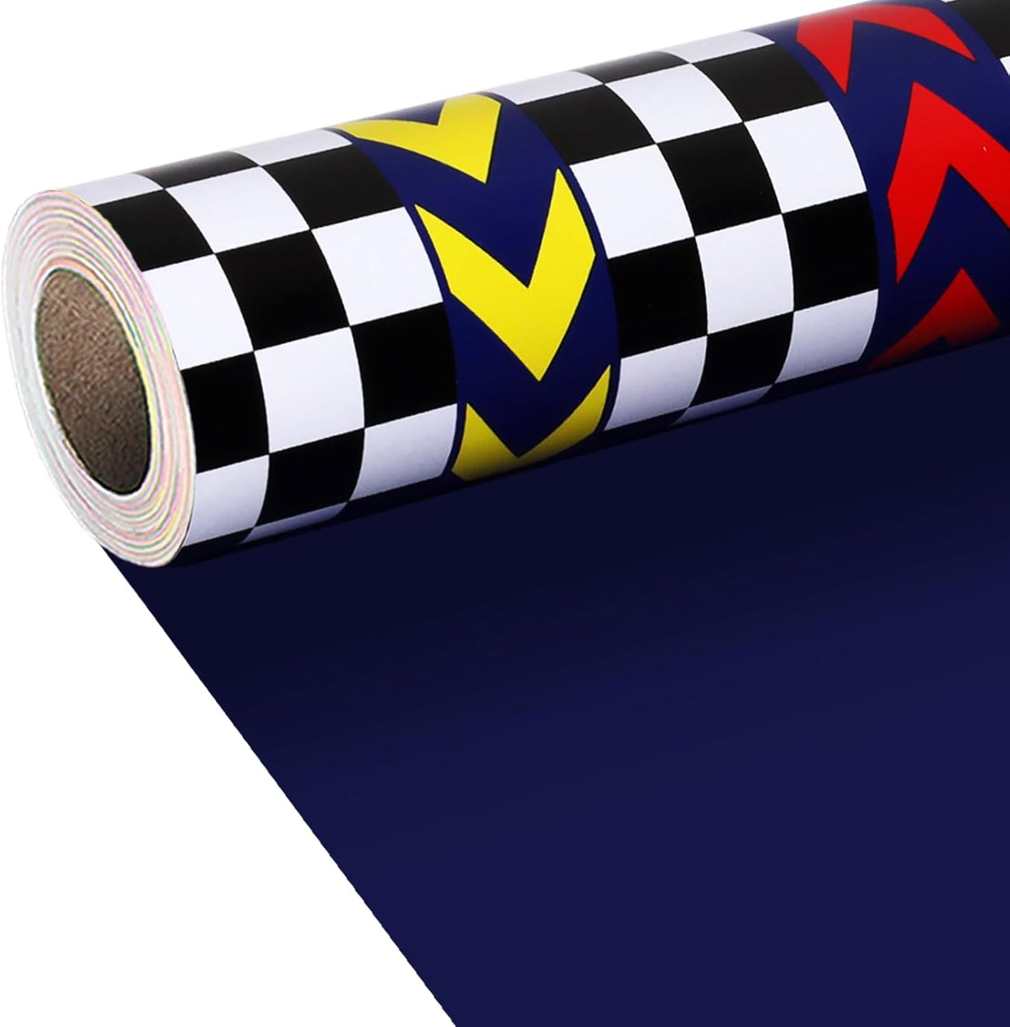 LaRibbons Race Car Reversible Wrapping Paper Mini Roll, Race Track and Checkered Flag Design, Perfect for Kids and Boys Birthdays, 17" x 33'(46.7 sq. ft)