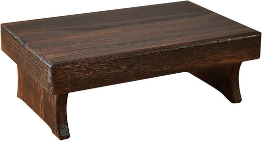 Wood Step Stool, Portable Rectangle Bed Stool, Small Step Ladder for Kitchen & Bathroom, Foot Rest Stool Under Desk, Large Surface, Strong and Durable