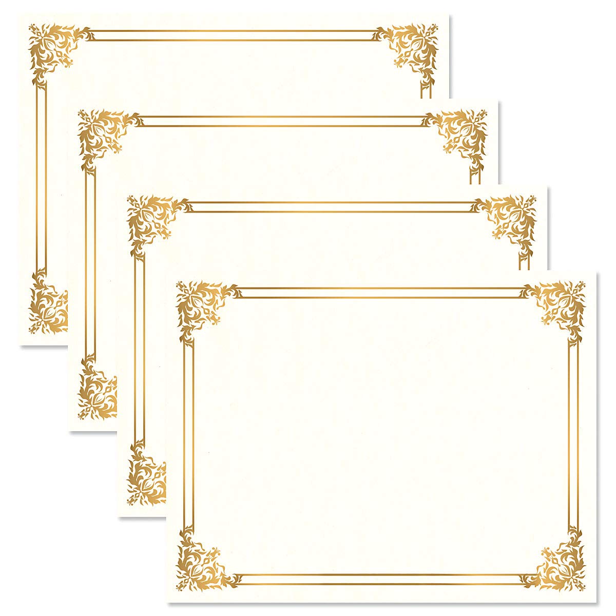 Empire Gold & White Parchment Certificate Papers - Pack of 25, NOT FOIL Laser & Inkjet Printer Compatible, for Office, Business Awards, Graduation, School Diplomas, 8-1/2" x 11" on 60 lb. Text Stock