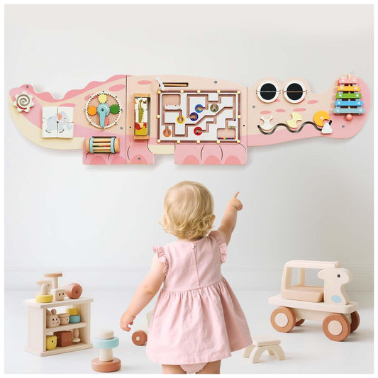 Potatomato Montessori Wall Busy Board for Toddlers-Learning Activity Center for Kids-Educational Decorative Wall Panel for Fine Motor Skills -Autism Sensory Toys-Birthday Gift for Baby Boys&Girls