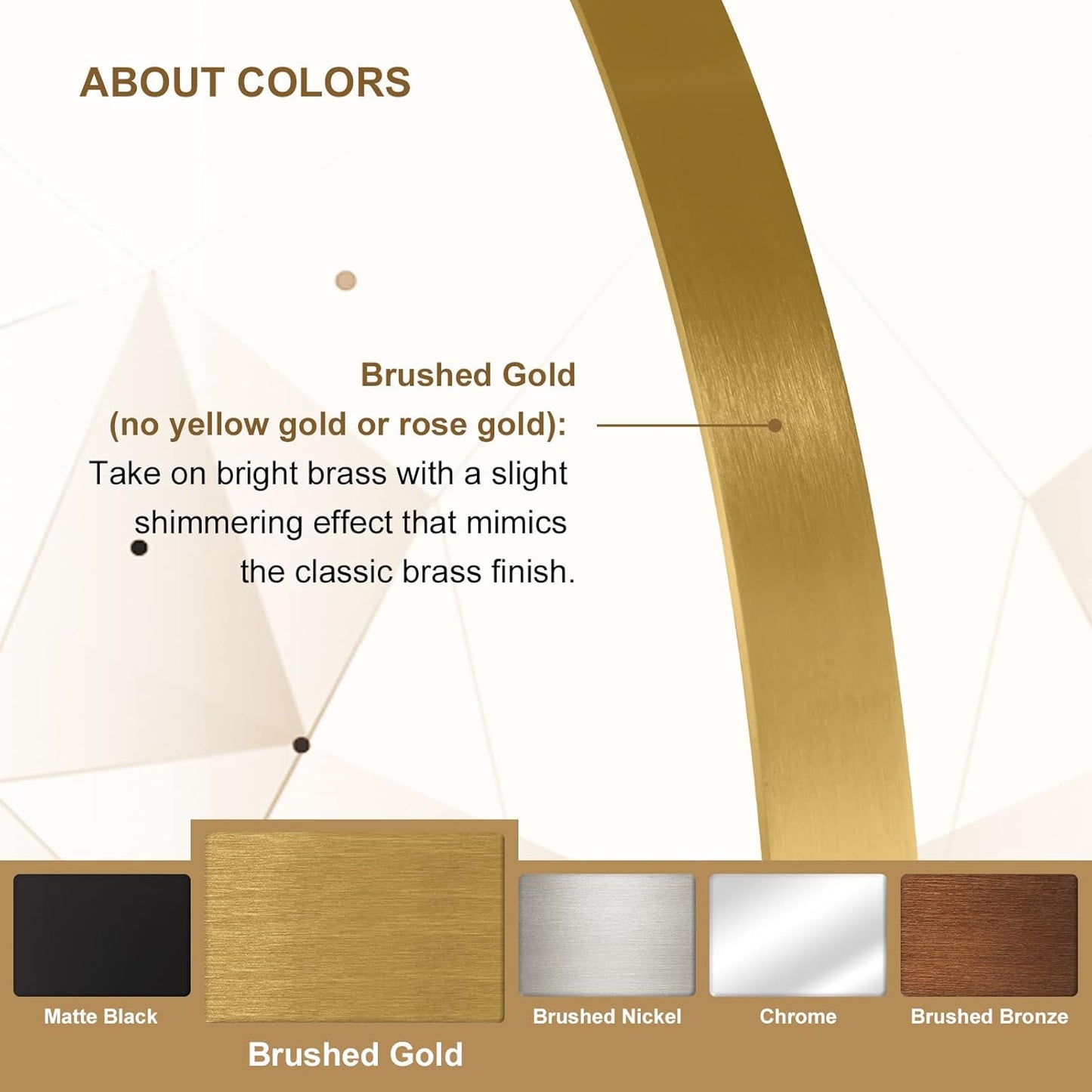 ANDY STAR Gold Round Mirror, 36’’ Brushed Gold Circle Bathroom Mirrors in Stainless Steel Metal Frame 1" Deep Set Design