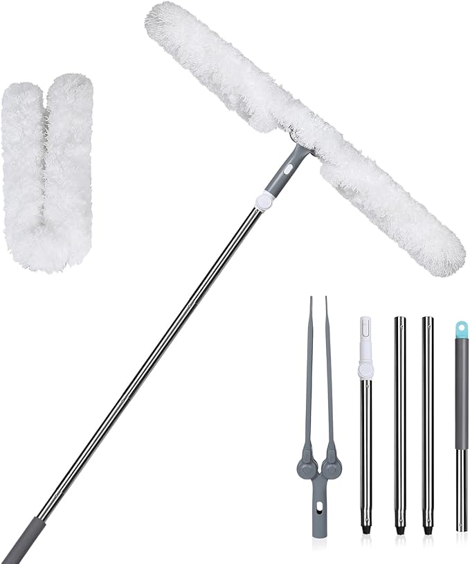 Microfiber Mop, Masthome Microfiber Duster,Cobweb Duster with Adjustable Angle Head, Extendable Duster with 60 " Long Pole, Dusters for Cleaning Ceiling Fan, High Ceiling, Furniture