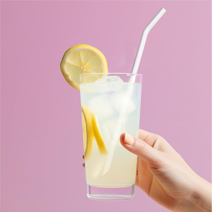 purifyou Extra Long 14.5" Reusable Silicone Straws with Flexible Tips, Cleaning Brush, & Portable Case - Fits with 40oz Stanley Cups, Tumblers & More (Set of 4)
