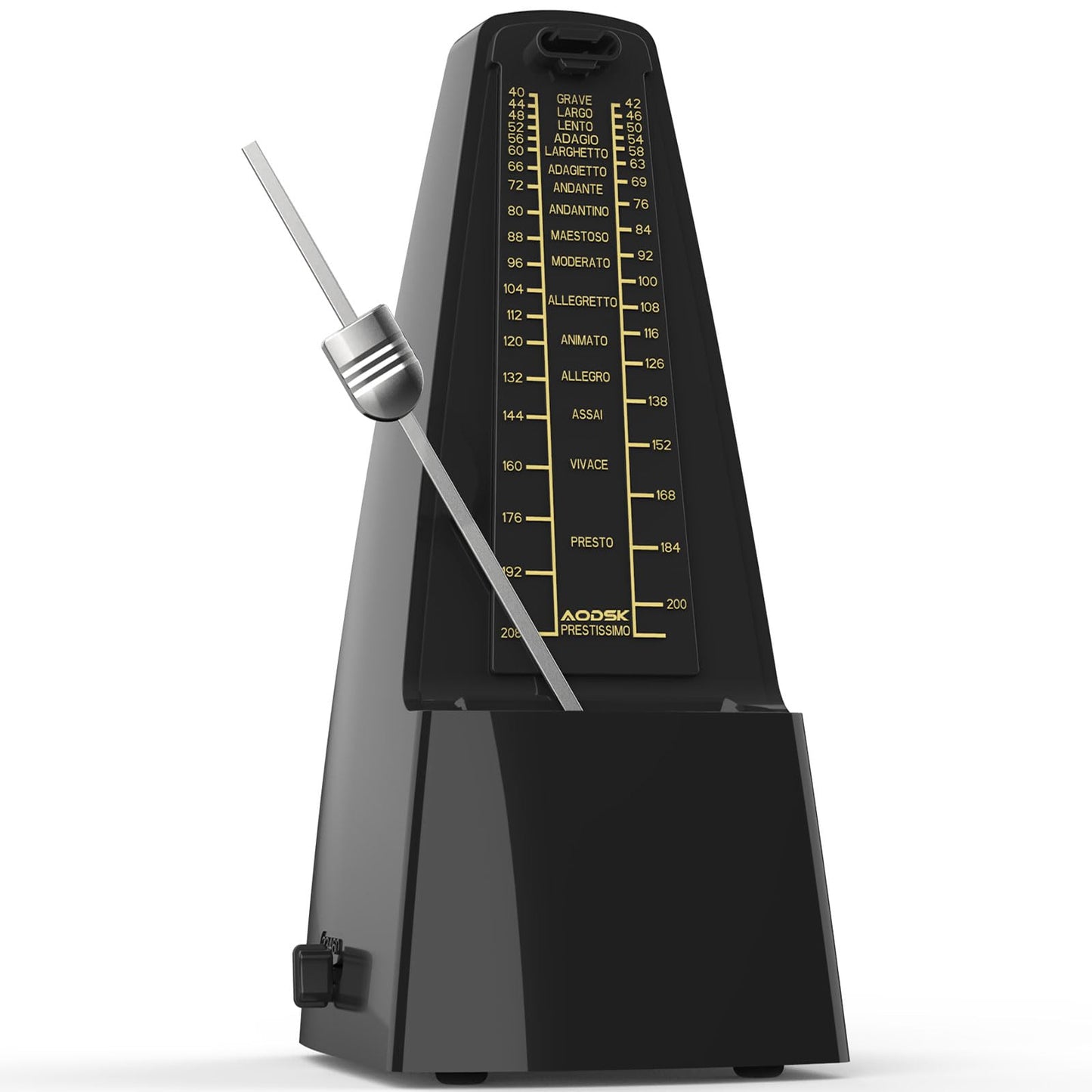 AODSK Mechanical Metronome Black Universal Metronome for Piano Guitar Violin Drums and Other Instruments Standard Loud Sound-Bla