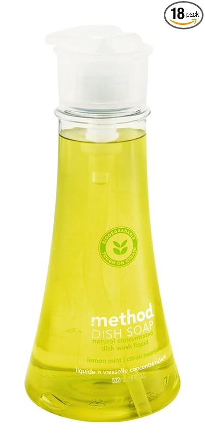 Method Dish Soap Lemon Mint 18 Oz, Pack of 18