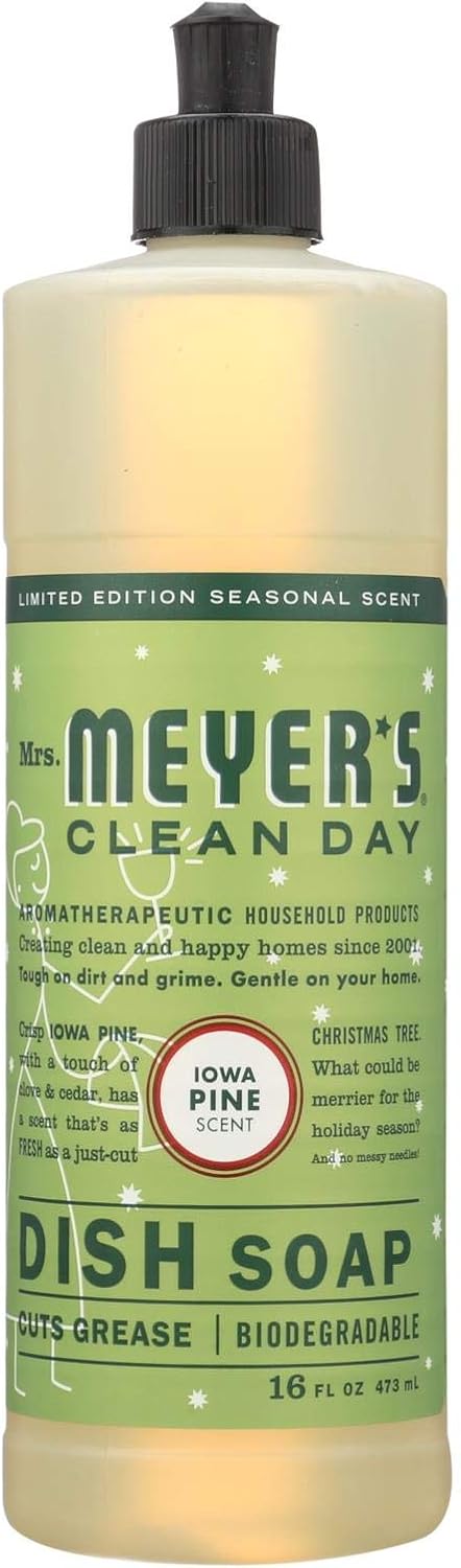 Mrs. Meyer's Liquid Dish Soap, Iowa Pine, 16 OZ (Pack of 6)