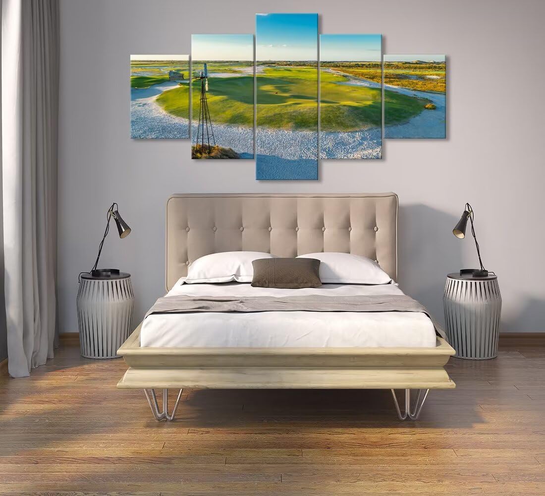 Streamsong Black Course 9th Hole Wall Art for Living Room Bedroom Bathroom Home Decorations Golf Course Pictures Posters Framed Artwork Canvas Prints Ready to Hang(60''W x 40''H)