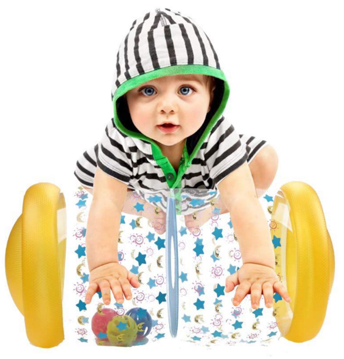 QINGBAO Baby Crawling Toy Fitness Toys Exercise Your Baby's Hearing and Touch Exercise Your Baby's Muscles and Coordination (Yellow)