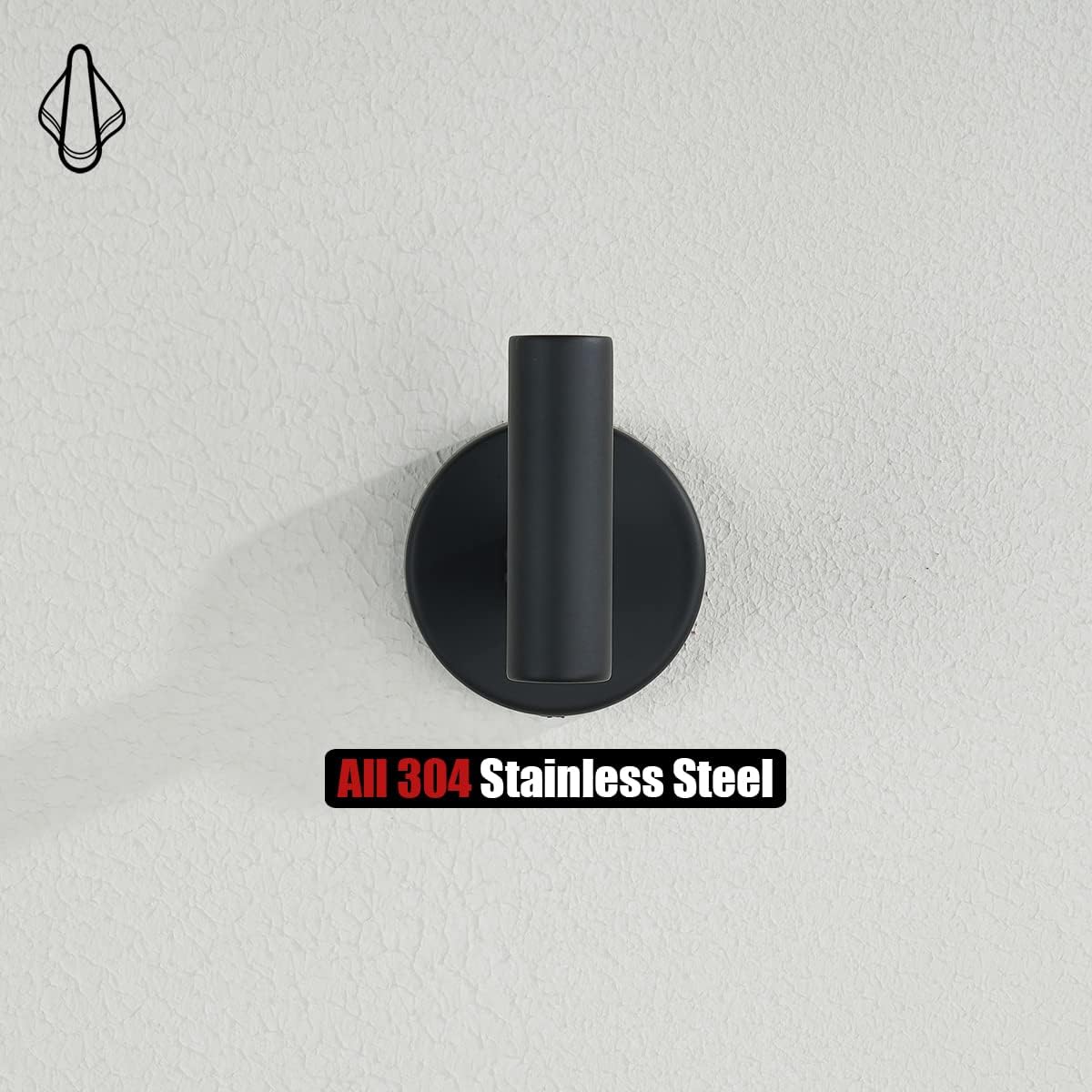 JQK Bathroom Hardware Set, 5-Piece Bath Accessories Set Matte Black Wall Mount Includes 24 in Towel Bar, 7 in Towel Ring, Toilet Paper Holder, 2 Towel Hooks, BAS165-PB