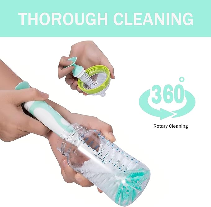 5 in 1 Cleaning Brush Set, Anivona Bottle Brush Cleaner, Multifunctional Cleaning Brush, Water Bottle Brushes for Cleaning Home, Cleaning Baby Bottles, Home Kitchen Cleaning Tools, BPA-Free (Grey)