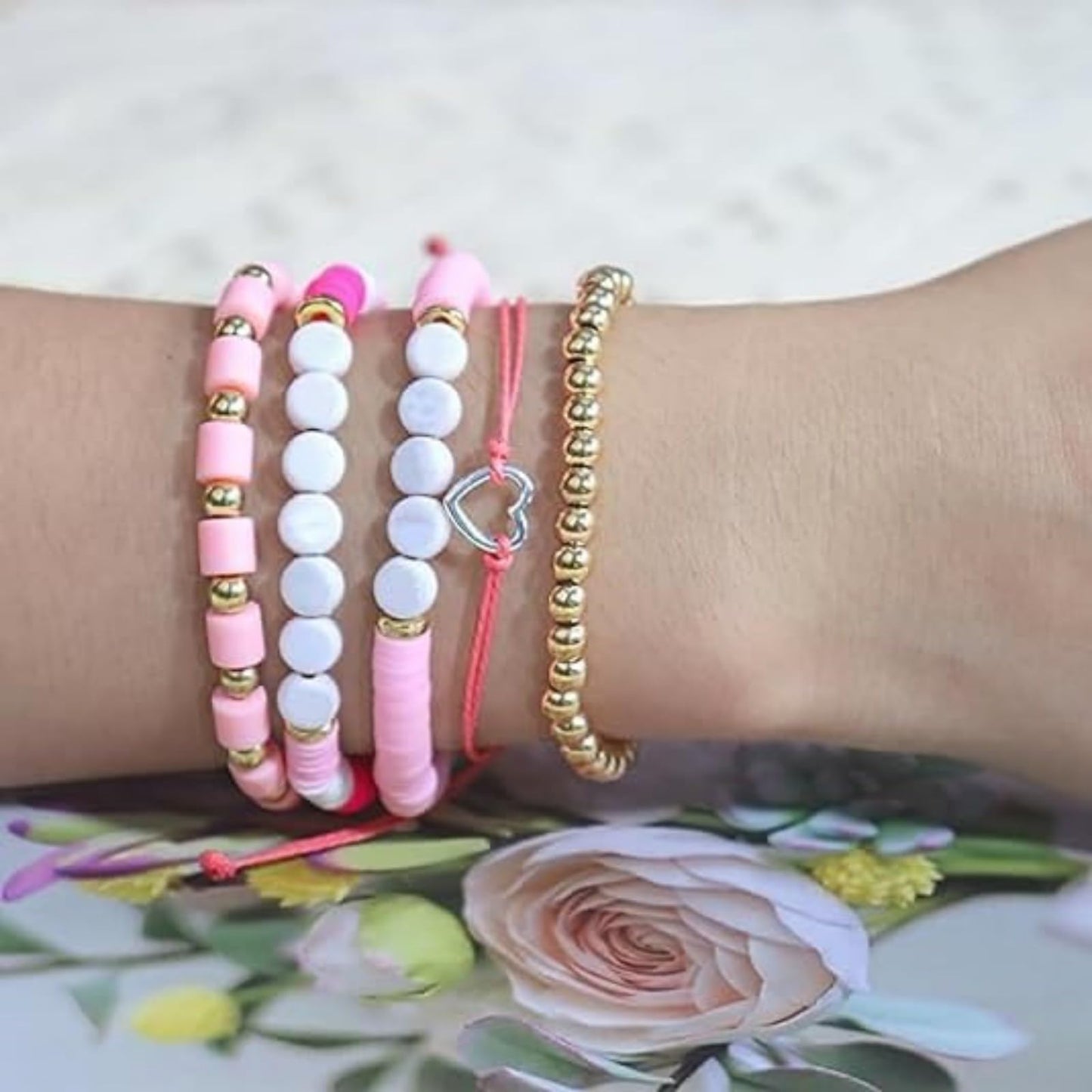 Lssfadccx Colorful Bracelet, Collection Bracelets for Women, Rope Weaving Colorful Letter Beads Adjustable Friendship Bracelet