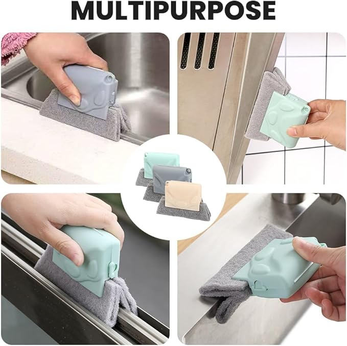 Window Groove Cleaning Brush,2024 New Hand-held Magic Window Track Cleaner Tools Set,Groove Cleaning Brush Window or Sliding Door for Sliding Door, Sill, Tile Lines, Shutter (3 PCS)
