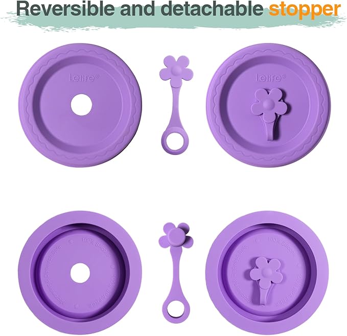 Silicone Mason Jar Lids, Regular and Wide Mouth Compatible, with Straw Hole and Stopper (bright color 4pcs)