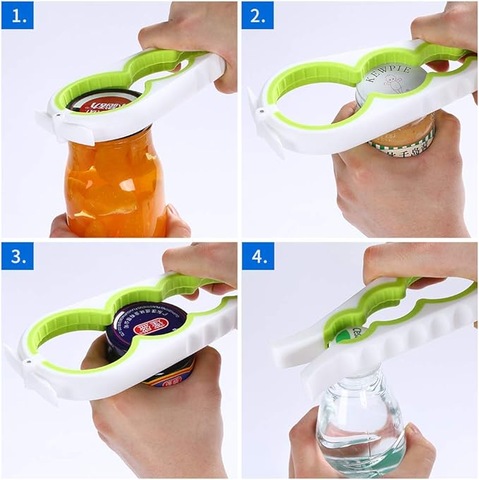 Jar Opener Bottle Opener and Ring Pull Can opener for Seniors, Arthritis Hands and Anyone with Low Strength, Arthritis Jar Openers Get Lids Off Easily