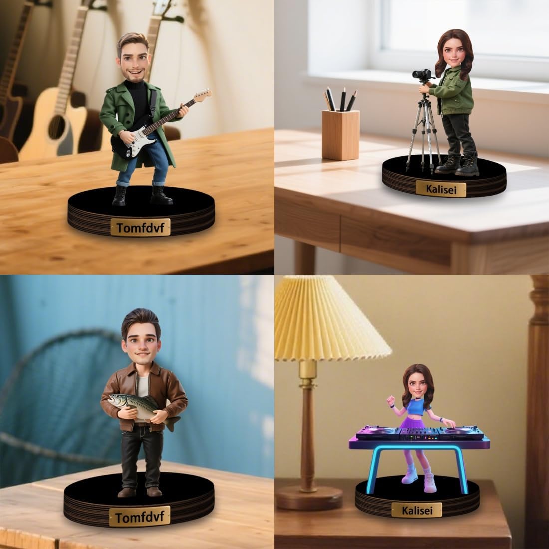 Personalized Cartoon Photographer Sculpture Ornament Sign Custom Funny Photo Figurine Desk Decor Plaque Photographer Face Office Decor Plaque Gift for Men Birthday Xmas Anniversary,02