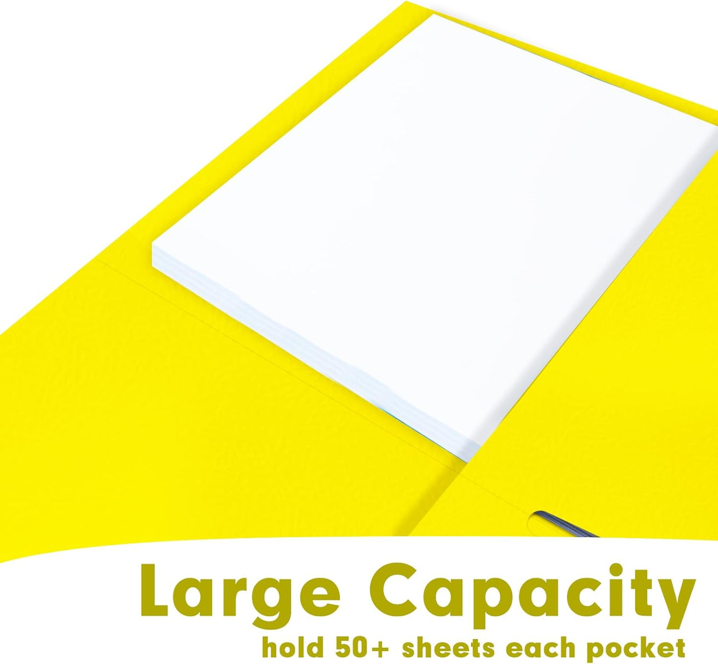 50 Pack 2 Pocket Folders - Letter Size, Yellow