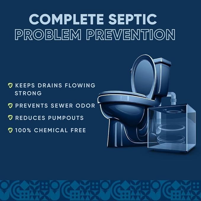 Eco Strong Septic Tank Treatment -1 Gallon Professional Grade Liquid | Live Bacteria & Enzyme Formula - Erase Septic Odor & Prevent Septic Backups
