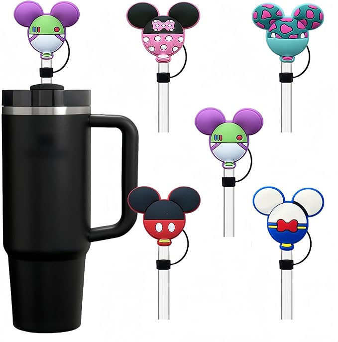Straw Covers Caps for Stanley Cup 40oz & 30oz | Reusable Silicone Toppers, Dust-Proof Leak-Proof Design | Tumbler Accessories for Outdoor, Fitness, Gift Ideas(5 Pack)