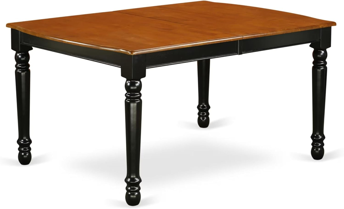 East West Furniture DOAN7-BCH-W 7 Piece Modern Dining Table Set Consist of a Rectangle Wooden Table with Butterfly Leaf and 6 Dining Chairs, 42x78 Inch, Black & Cherry
