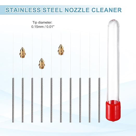 MECCANIXITY 20Pcs 3D Printer Nozzle Cleaning Kit Precision 0.15mm Stainless Steel Cleaner Needles for 3D Printer Clog Removal, Maintenance