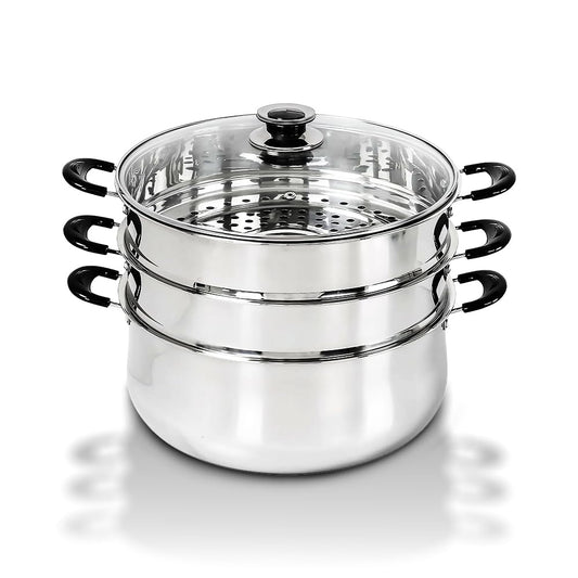 Concord 30 CM Stainless Steel 3 Tier Steamer Pot Steaming Cookware - Triply Bottom