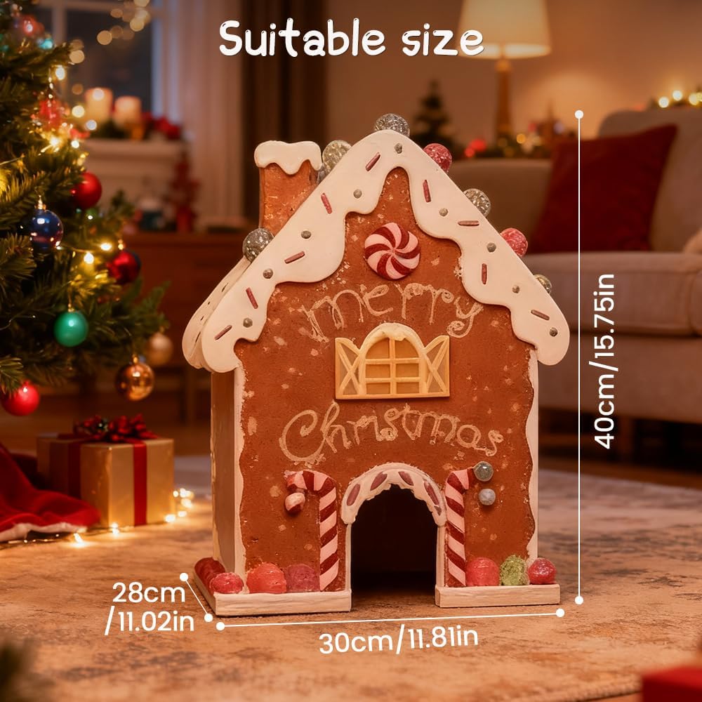 Gingerbread Golf Game Set, Christmas Mini-Golf Course,Portable Mini Golf Course Set,Christmas Indoor Golf Toy with Candy Cane Clubs and Gingerbread House Target (6PCS Ball)