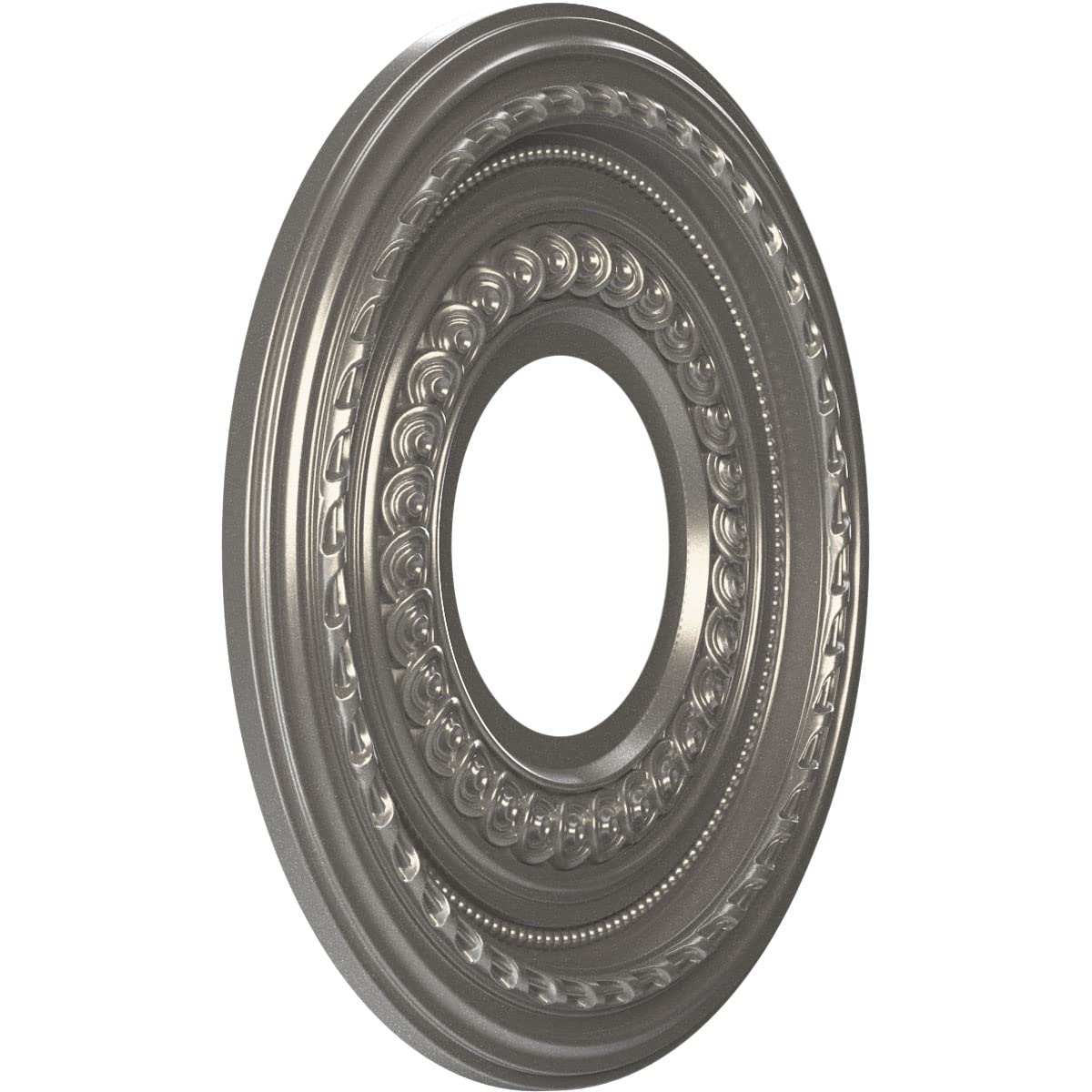 Ekena Millwork 10Od X 3 1/2Id X 3/4P Cole Thermoformed Pvc Ceiling Medallion (Fits Canopies Up To 4 1/4), Aged Dark Steel