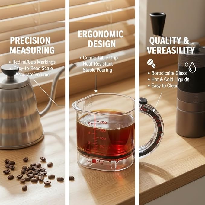 4-in-1 Adjustable Measuring Cup with Scraper Lid & Push-Up Base, Multi-function 1 Tbsp to 1 Cup Kitchen Tool for Sticky Ingredients, Baking & Cooking, Space Saving Design (Size Options) (1)