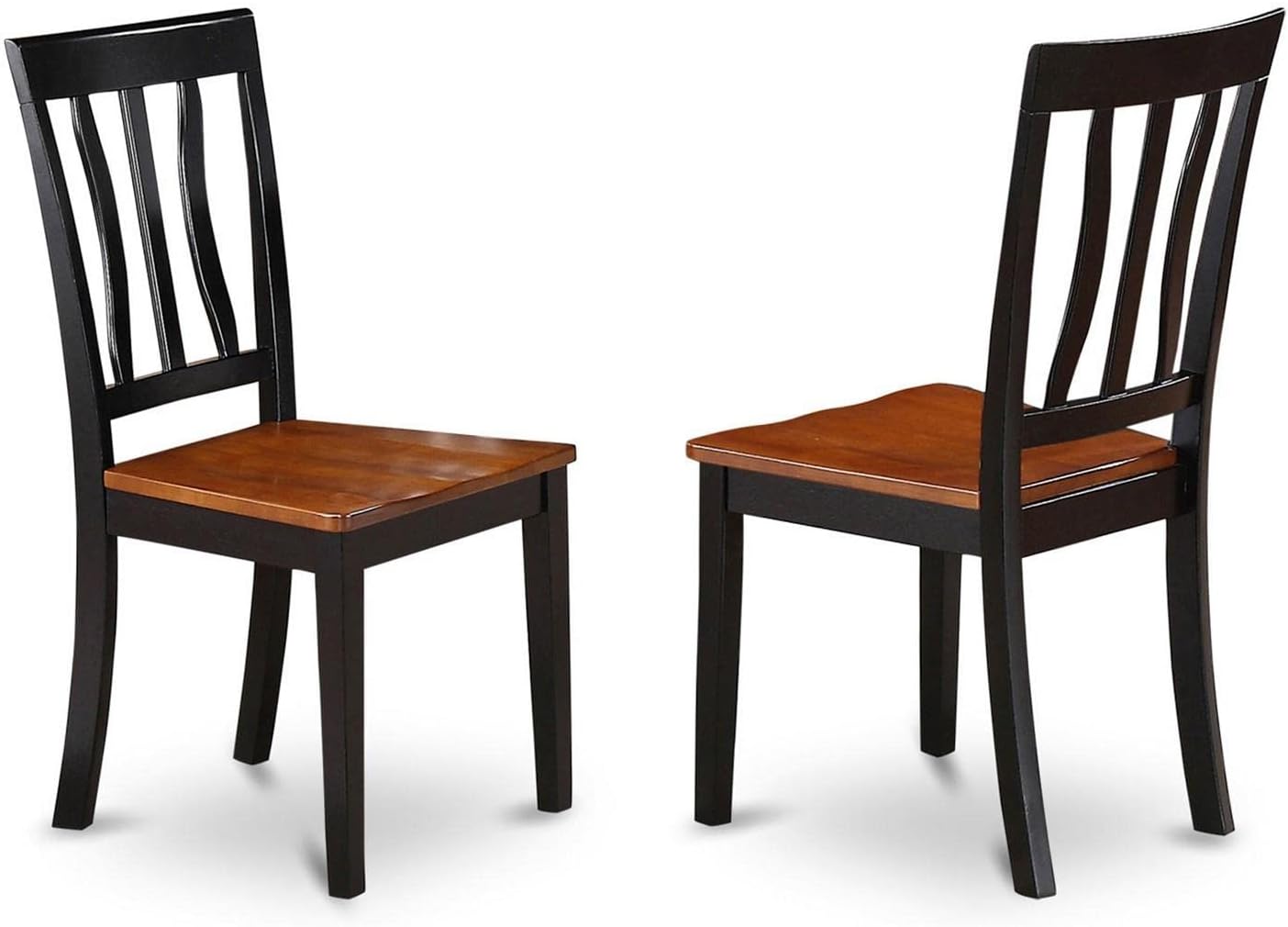 East West Furniture ANTI5-BLK-W 5 Piece Kitchen Table Set for 4 Includes a Round Dining Room Table with Pedestal and 4 Dining Chairs, 36x36 Inch, Black & Cherry
