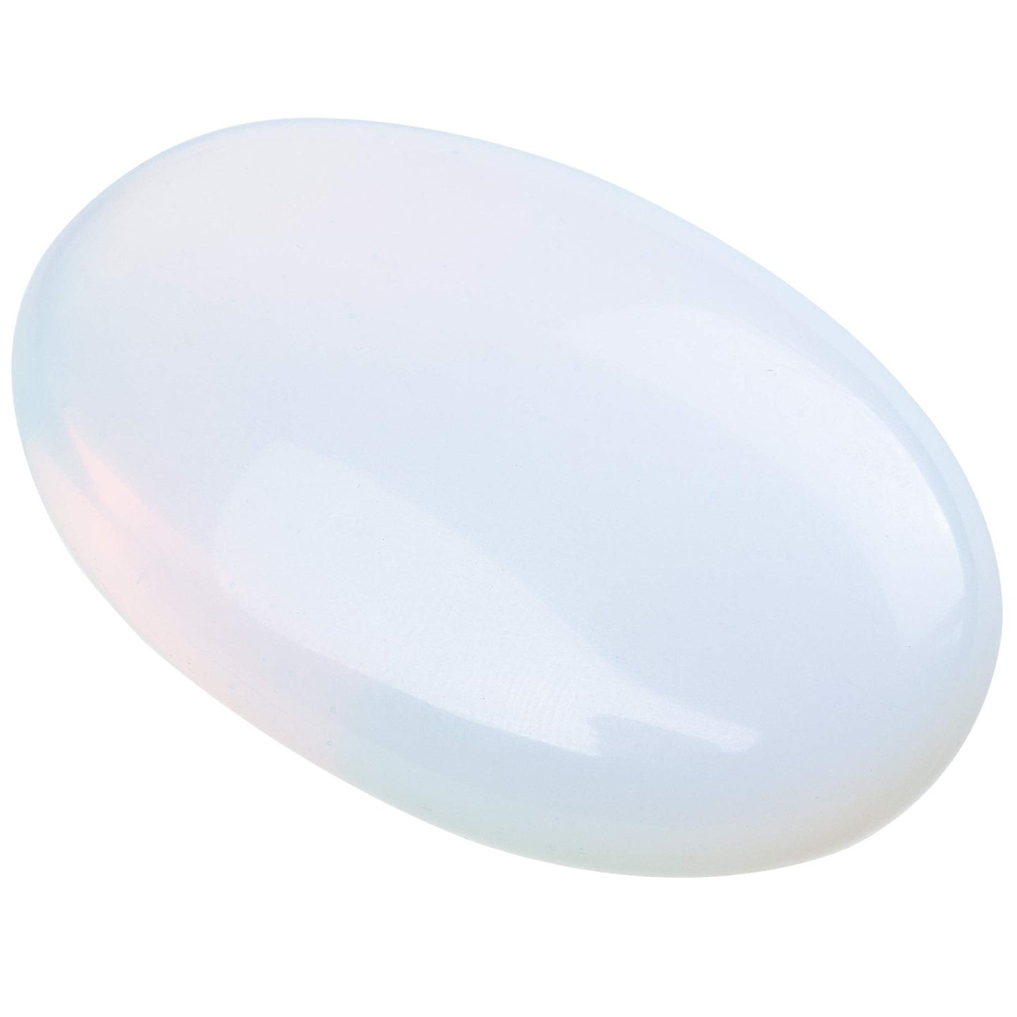 UFEEL Opalite Palm Stone Crystal Natural Chakra Reiki Polished Healing Love Oval Pocket Worry Stone Crystals for Anxiety Stress Relief Therapy