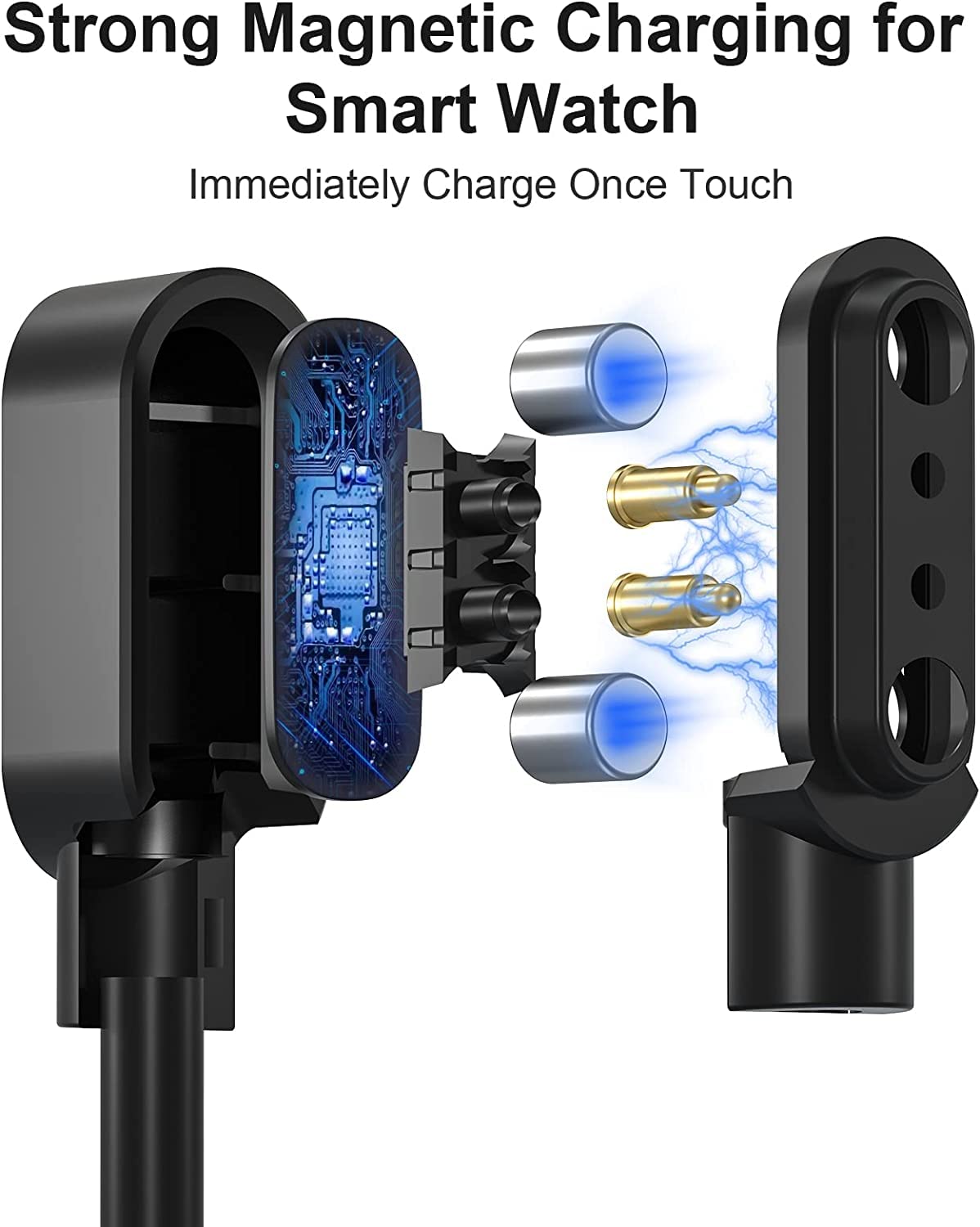 Compatible For Lige Smart Watch Charger, Magnetic Usb Replacement Charging Cable Compatible With Lige Smart Watch (Black, For Co