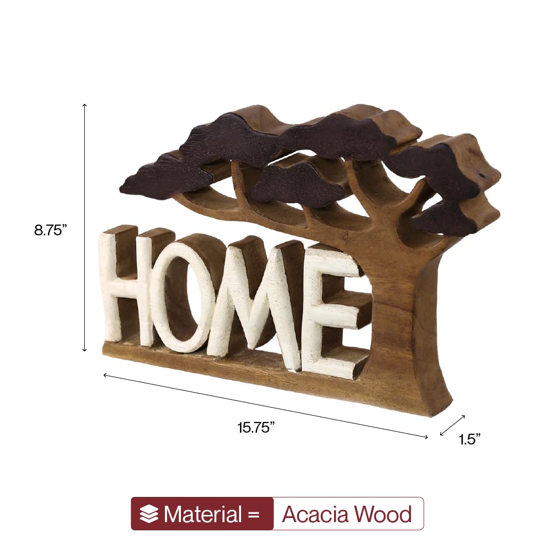 Decozen Wooden Home Sculpture, Gift for Mom, Home Decor, Living Room, Boho, Coffee Table, Centerpiece Table Decorations, Mantle, Shelf, Decor Farmhouse, Christmas Decorations, Mothers Day Gifts