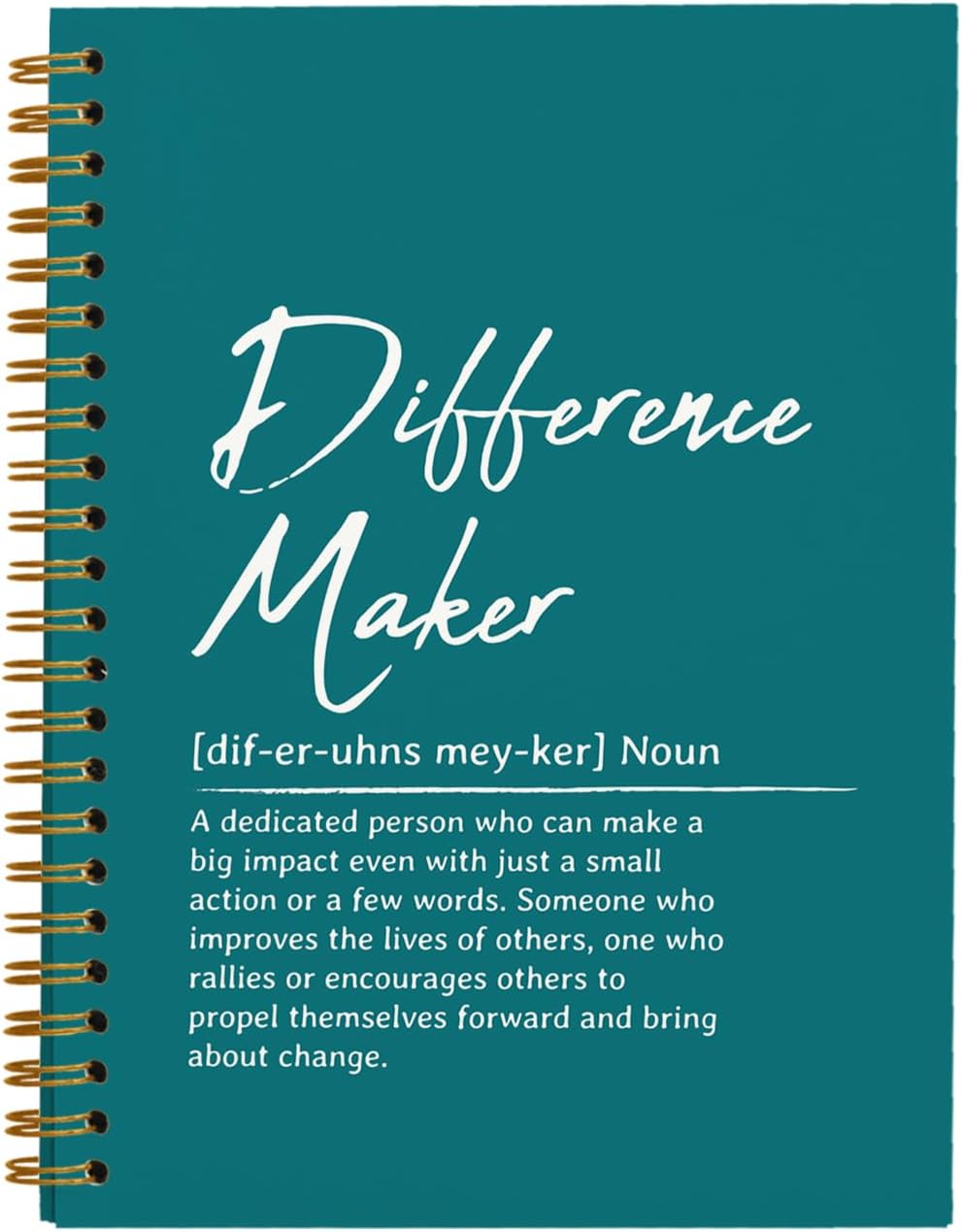 OXW Difference Maker Gift Notebook Journal, Office Notebook for Work, Thank You Gifts for Leader Mentor Boss, Leadership Gifts Journal, Turquoise Spiral Notebook 5.5 x 8.3