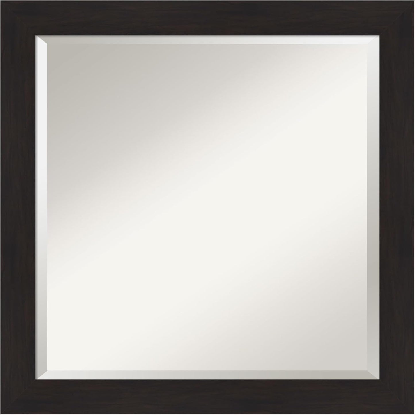 Amanti Art Brown Wall Mirror 24x24 Furniture Espresso Narrow Square Bathroom Mirror for Wall Decor Living Room, Medium Casual Frame, Hangs Horizonally and Vertically, Bathroom Decor, Beveled Edge