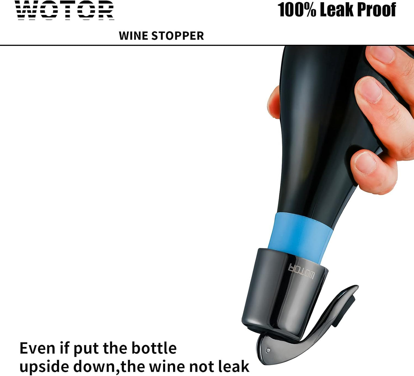 WOTOR Wine Stoppers Stainless Steel Wine Bottle stopper Plug with Silicone Reusable Wine Saver Leak proof Keep Fresh Triple Color 3 pack