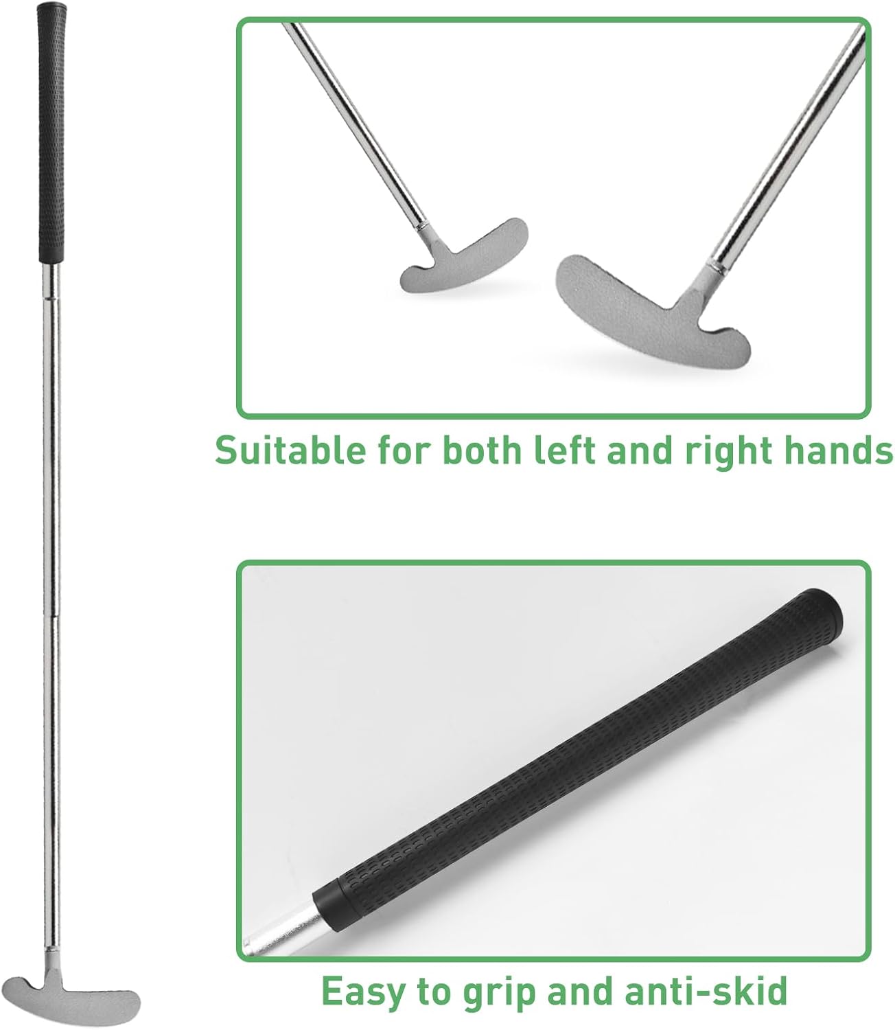 Golf Putting Combo: Automatic Ball Return Machine & Two-Way Putter Set with Practice Balls - Indoor/Outdoor Use for Men, Women, Kids