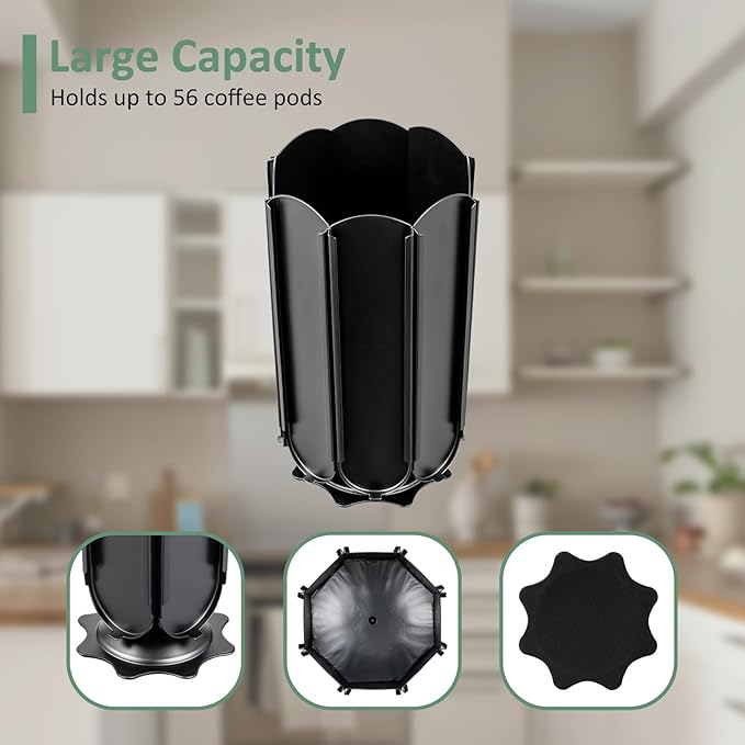 Rice rat Pods Holder Capsules with Central Extra Pod Storage (Carousel-56+ Pods)